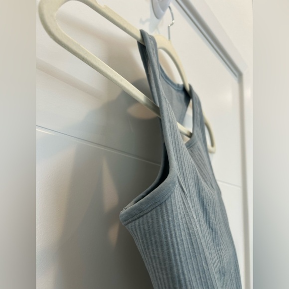 Lululemon Ebb to Street Ribbed Cropped Racerback Tank Top Pale Blue Size XS - Picture 5 of 11